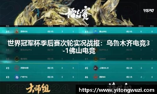 世界冠军杯季后赛次轮实况战报：乌鲁木齐电竞3-1佛山电竞
